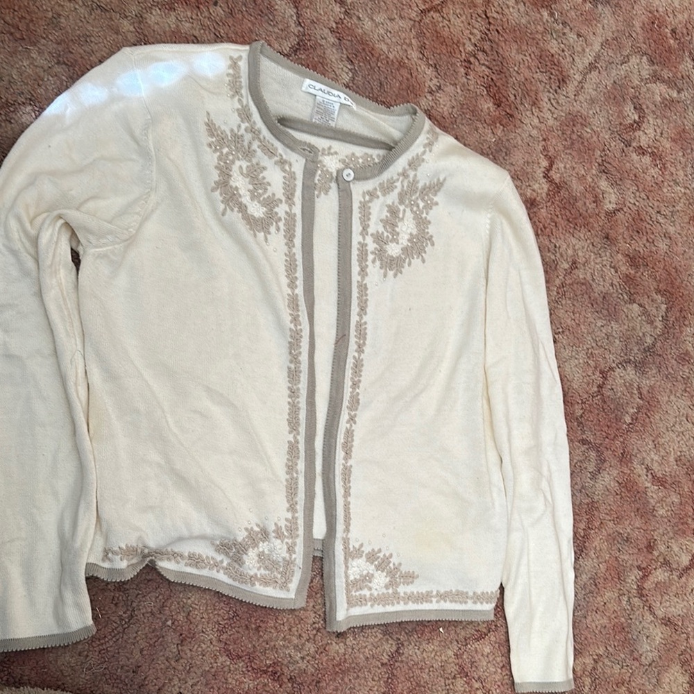 Elegant Cream Cardigan Sweater